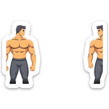 Shirtless muscle men sticker