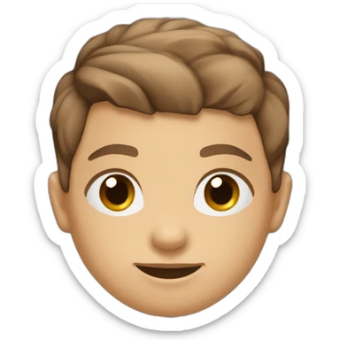 9 year old boy with blue eyes & brown mohawk haircut sticker