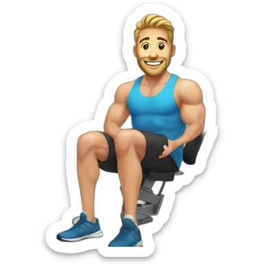 with smiling guy workout in gym sticker