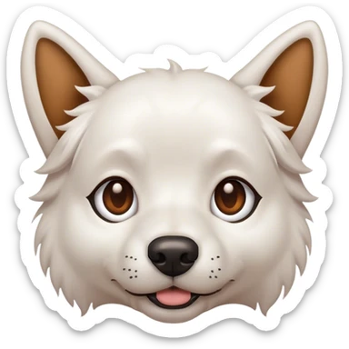 White dog with brown on eyes and ears  sticker