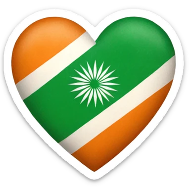 indian flag in heart sticker