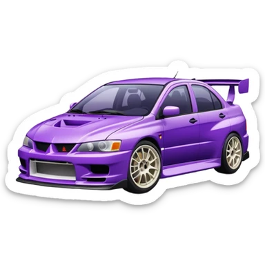 Mitsubishi lancer Evo viii purple and half white  sticker