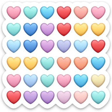 pastel colored heart emojis sticker