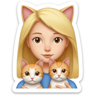 Cat woth a person sticker