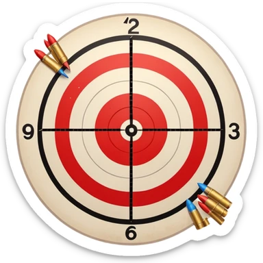 Paper target with bullet holes clustered in the center in the bullseye 🎯  sticker