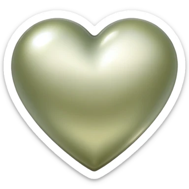 Pearl pale olive Transparent Heart sticker