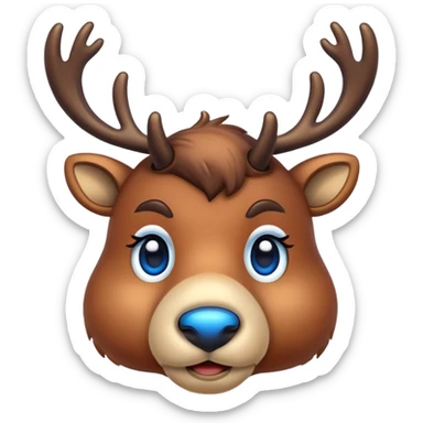 Glowing Blue nosed reindeer sticker