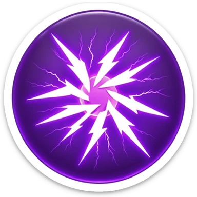 Combination of red blue lightening creating purple lightening in circle shape sticker
