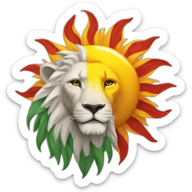 Flag Sun and lion sticker