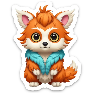 Cool cute fantasy Fionbri-Vernid-creature by griffsnuff & LiLaiRa & Falvie full body sticker