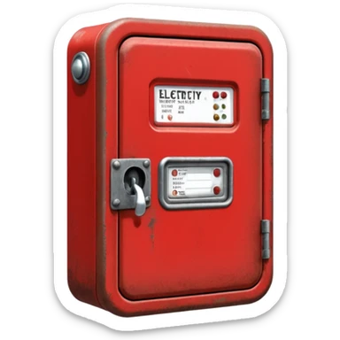 Red electricity box sticker