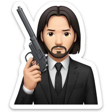john wick holding pistol sticker