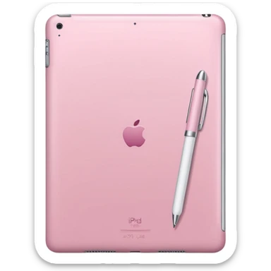 soft pink ipad with white pen sticker