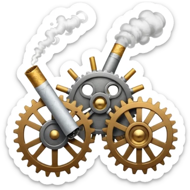 A cog smoking a cigarette sticker