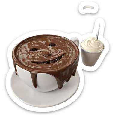 chocolate coffee in still life sticker