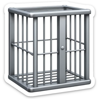 If there was a jail cell emoji in iOS, how would you design and iOS style emoji. Create an jail cell emoji with no prisoner. sticker
