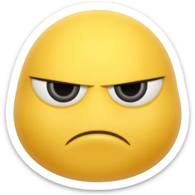 Yellow emoji adorable stern face sticker