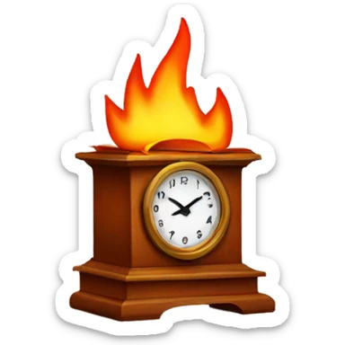 fire clock with book sticker