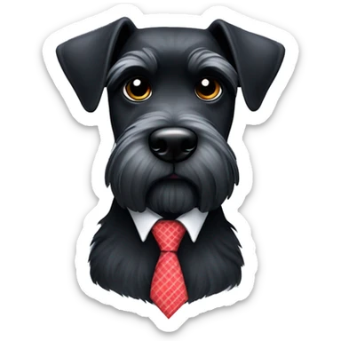 Black schnauzer wearing a tie  sticker