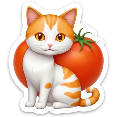 Cat with tomat sticker