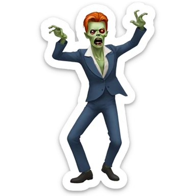 david bowie zombie dancing sticker