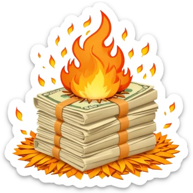 exploding stack of russian rubles sticker