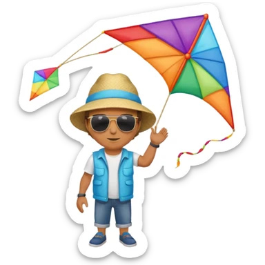 Man with kite,Kite Flyers, big kite sticker