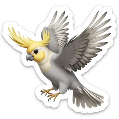 cockatiel flying  sticker