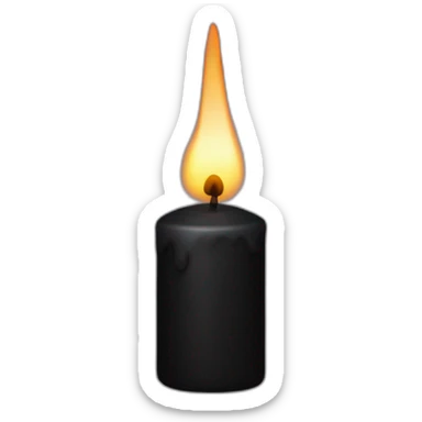 Black candle with a pentagram sticker