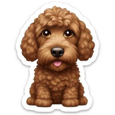 Cozy autumn brown cockapoo sticker