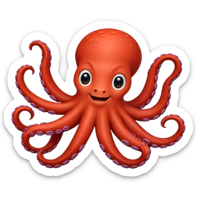cute little octopus with red sticker