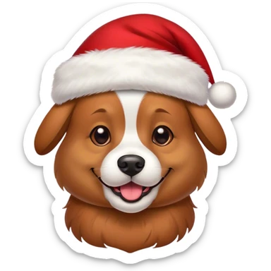 perro con gorro de navidad sticker