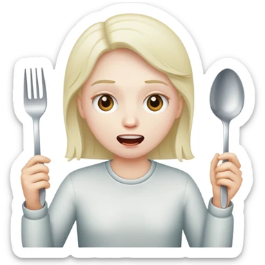 eating a person with fork sticker
