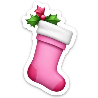 Pink Christmas stocking sticker