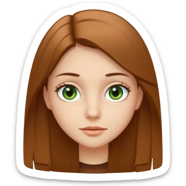 Girl with straight hairs, green and brown eyes and with clear skin but not to much  sticker