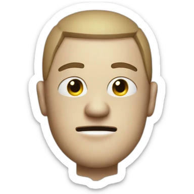 Man with very big head with bandage over it  sticker