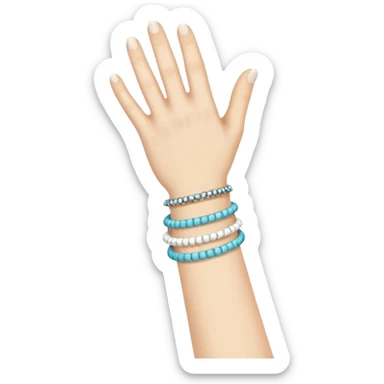 Mano blanca con pulsera sticker