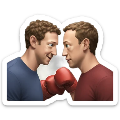 Mark Zuckerberg boxing with Elon Musk sticker