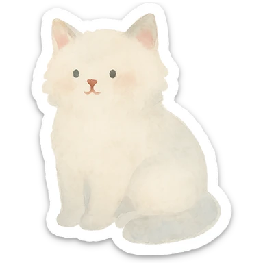 fluffy, soft edges, gentle colors, watercolor art style sticker