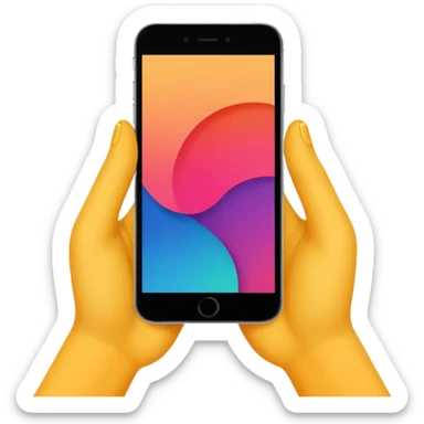 Un tac Tac a una pantalla de teléfono  donde se visualice el teléfono y las manos haciendo el movimiento y sea de colores vibrantes y resalntante sticker