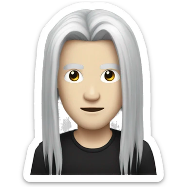 Goth white guy with long black hair sticker