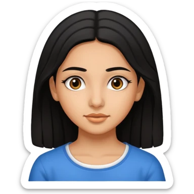 Fait une fille de 15 ans tunisienne avec les cheveux noir lisse sticker