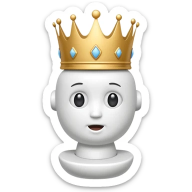 skibidi toilet character with a crown sticker
