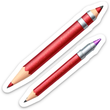 red glitter pencil sticker