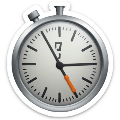 a stopwatch, broken with a crack sticker