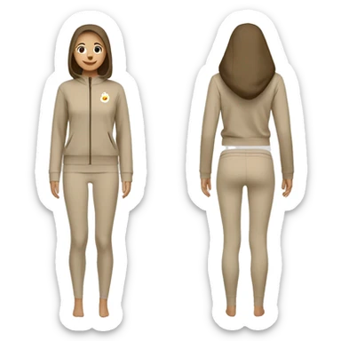 Beige leggings and long sleeve zip top sticker