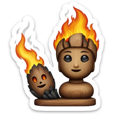 make a wooden statue/s burning sticker