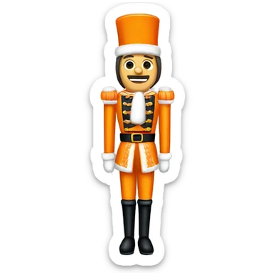 Orange christmas nutcracker full body sticker