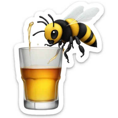Bumblebee drinking whiskey  sticker