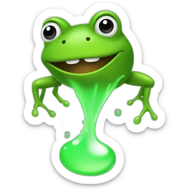 farting frog with green gas behind sticker
